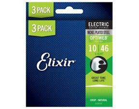 Elixir Optiweb Light 3-Pack / 10 - 46 / - " potažené " struny na elektrickou kytaru - 3ks