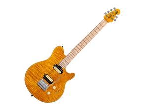 Sterling By MusicMan SUB Axis Trans Gold - Flame Maple Top - elektrická kytara - 1ks