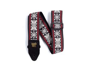 4669 Ernie Ball Blackjack Red Jacquard Strap - kytarový pás - 1ks