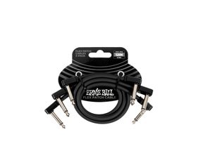 6445 Ernie Ball Flex Patch Cable 12" Black Multi-Pack - sada propojovacích kabelů - 30.48cm - 3ks