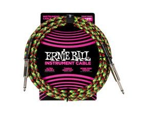 6480 Ernie Ball Braided Instrument Cable Straight/Straight 10ft - Good Vibrations