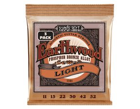 3548 Ernie Ball Earthwood Light Phosphor Bronze 3 Pack -11 / 52 - struny na akustickou kytaru - 3ks