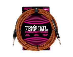 6468 Ernie Ball Braided Instrument Cable - Rovný / Rovný Jack - 10ft / 3m - Pumpkin Pie - nástrojový kabel - 1ks