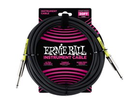 6046 Ernie Ball 20' Instrument Classic Cable - nástrojový kabel rovný / rovný jack - 6.09m v černé barvě - 1ks
