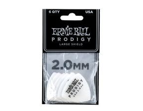 9338 Ernie Ball 2.0mm White Large Shield Prodigy Picks - trsátko - 6ks
