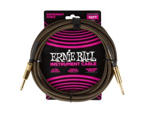 6428 Ernie Ball Braided Instrument Cable Straight/Straight 10ft - Pay Dirt - " opletený " nástrojový kabel - 3.05m - 1ks