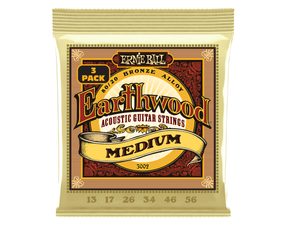 3002 Ernie Ball Earthwood Medium 80/20 Bronze 3 pack / .013 - .056 / - akustické struny - 3ks