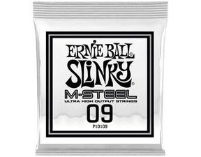 10109 Ernie Ball .009 - M-Steel Plain Electric Guitar String - jednotlivé struny na elektrickou kytaru - 6ks