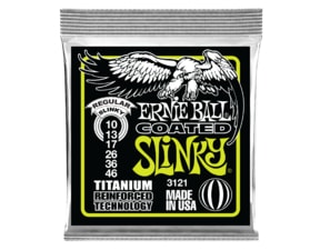 3121 Ernie Ball Coated " potažené " Electric Titanium RPS Regular Slinky .010 - .046 - struny na elektrickou kytaru - 1ks