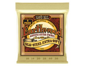 3047 Ernie Ball Earthwood Silk Steel Extra Soft 80/20 Bronze Acoustic Guitar Strings 3 Pack /.010 - .050 / - struny na akustickou kytaru - 3ks