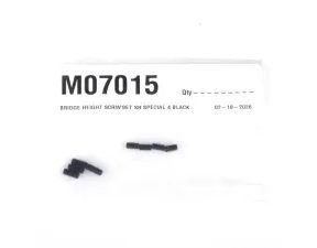 M07015 MusicMan Bridge Saddle Height Screws - SR Special 4 - Black - 4ks