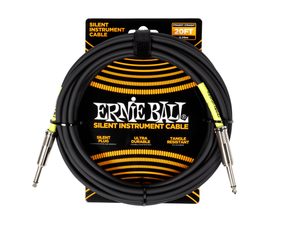 6473 Ernie Ball - Classic Silent Instrument Cable - rovný / rovný jack - 6m - černý - nástrojový kabel s vypínatelným jackem - 1ks