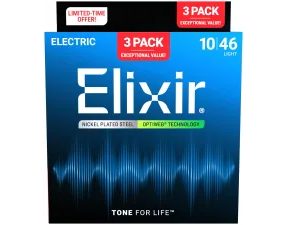 Elixir Optiweb - Light - 3-Pack / .010 - .046 / - struny na elektrickou kytaru - 3ks