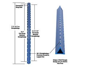 MusicNomad MN821 Tri-Beam 3 'n 1 Dual Notched Straightedge & Precision Straightedge  - 1ks