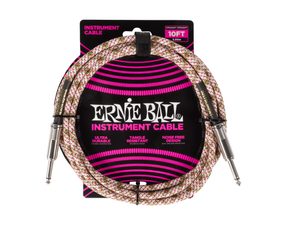 6426 Ernie Ball Braided Instrument Cable Straight/Straight 10ft - Emerald Argyle - " opletený " nástrojový kabel - 3.05m - 1ks