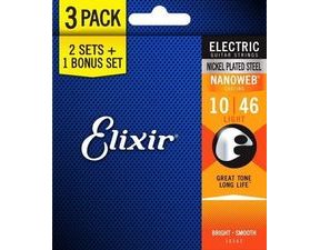 Elixir Nanoweb Light 3-Pack /10-46/ - struny na elektrickou kytaru - 3ks