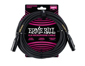 6073 Ernie Ball 25'ft Microphone Classic Cable - mikrofonní kabel XLR / XLR - 7.62m - černá barva - 1ks