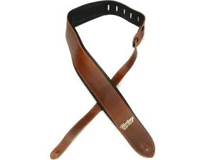 Heritage USA - Premium Leather Guitar Strap - Brown - kožený pás