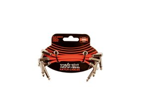 6401 Ernie Ball 3" Flat Ribbon Patch Cable Red 3-Pack - set propojovacích kabelů 7.62cm -  3ks