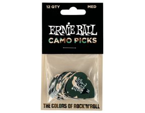 9222 Ernie Ball Camouflage Medium 0.72mm Cellulose Pick - kamufláž design, celuloidové trsátko - 12ks
