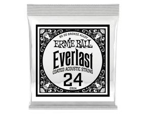 10324 Ernie Ball .024 Everlast Coated 80/20 Bronze Acoustic Guitar Strings Single - " potažená " jednotlivá struna na akustickou kytaru - 1ks