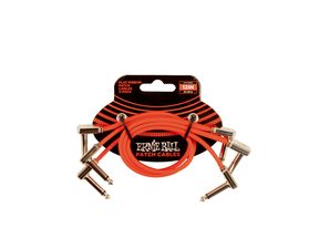 6403 Ernie Ball 12" Flat Ribbon Patch Cable Red 3-Pack - set propojovacích kabelů 30cm - 3ks