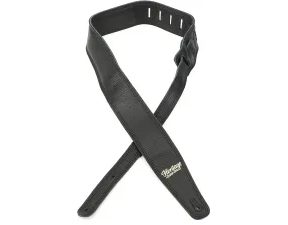 Heritage USA Premium Leather Guitar Strap - Black - kožený pás - 1ks