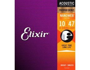 Elixir Acoustic Nanoweb Phosphor Bronze Light 12-string /10-47/ - struny na akustickou kytaru