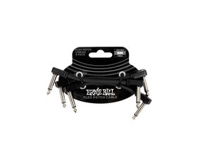 6443 Ernie Ball Flex Patch Cable 3" Black Multi-Pack - sada propojovacích kabelů - 7.62cm - 3ks