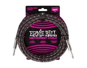 6431 Ernie Ball Braided Instrument Cable Straight/Straight 18ft - Purple Python - " opletený " nástrojový kabel - 5.5m - 1ks