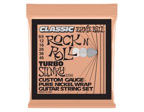 2256 Ernie Ball Turbo Slinky Classic Rock n Roll Pure Nickel Wrap Electric Guitar Strings 9.5-46 Gauge - struny pro elektrickou kytaru - 1ks