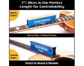 MusicNomad MN810 Fret Leveler - Leveling (L-Beam) 7" (18cm) pro Guitar, Ukulele, Mandolin - 1ks