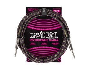 6427 Ernie Ball Braided Instrument Cable Straight/Straight 10ft - Purple Python - " opletený " nástrojový kabel - 3.05m - 1ks