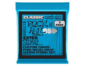 3255 Ernie Ball Extra Slinky Classic Rock'n'Roll Pure Nickel 3 Pack /.008 - .038 / - struny na elektrickou kytaru - 3ks