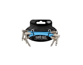 6459 Ernie Ball Flex Patch Cable 3" Blue Multi-Pack - sada propojovacích kabelů - 7.62cm - 3ks