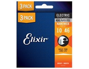 Elixir Nanoweb Light 3-Pack / 10 - 46 / - " potažené " struny na elektrickou kytaru - 3ks