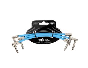 6460 Ernie Ball Flex Patch Cable 6" Blue Multi-Pack - sada propojovacích kabelů - 15.24cm - 3ks