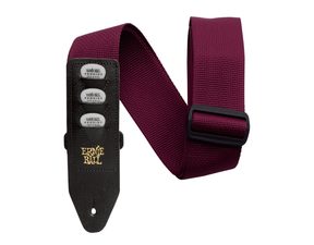 4688 Ernie Ball Pickholder Strap Burgundy - kytarový pás