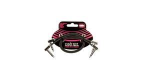 6405 Ernie Ball 12" Flat Ribbon Stereo Patch Cable Black 2 Pack - set propojovacích stereo kabelů  30cm - 2ks