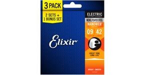 Elixir Nanoweb Super Light 3-Pack Set /9-42/ - struny na elektrickou kytaru - 3ks