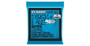 3255 Ernie Ball Extra Slinky Classic Rock'n'Roll Pure Nickel 3 Pack /.008 - .038 / - struny na elektrickou kytaru - 3ks