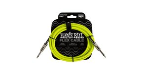 6414 Ernie Ball Flex Instrument Cable Straight/Straight 10ft  - Neon  Green - nástrojový kabel - 1ks