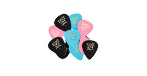 9176 Ernie Ball série SIDEMAN Thin 0.46mm Assorted Color Cellulose Pick - různé barvy, tenké, celuloidové - 12ks