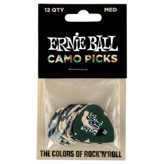 9222 Ernie Ball Camouflage Medium 0.72mm Cellulose Pick - kamufláž design, celuloidové trsátko - 12ks