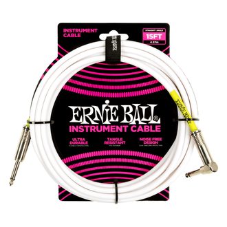 6400 Ernie Ball 15' Instrument Classic Cable White - rovný / rovný jack - nástrojový kabel 4.57m - 1ks