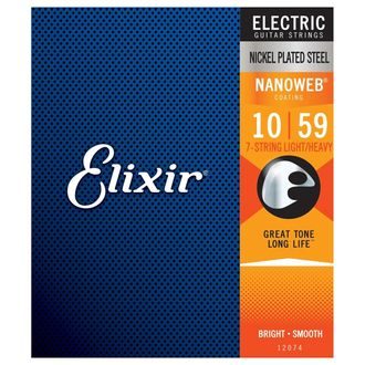 Elixir Nanoweb 7-String Light/Heavy 10 / 59 - struny sedmistrunnou kytaru