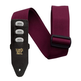 4688 Ernie Ball Pickholder Strap Burgundy - kytarový pás