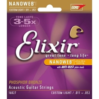 Elixir Acoustic Nanoweb Custom Light / 11 - 52 / - Phosphor Bronze - struny na akustickou kytaru - 1ks