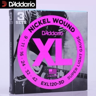 D'Addario  EXL120-3D SUPER LIGHT  .009 - .042 struny na elektrickou kytaru 3 pack