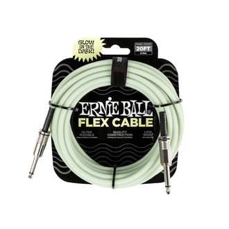 6437 Ernie Ball Flex Instrument Cable Straight/Straight 20ft - Glow in Dark - nástrojový kabel - 6m - 1ks